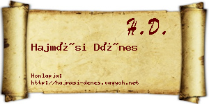 Hajmási Dénes névjegykártya